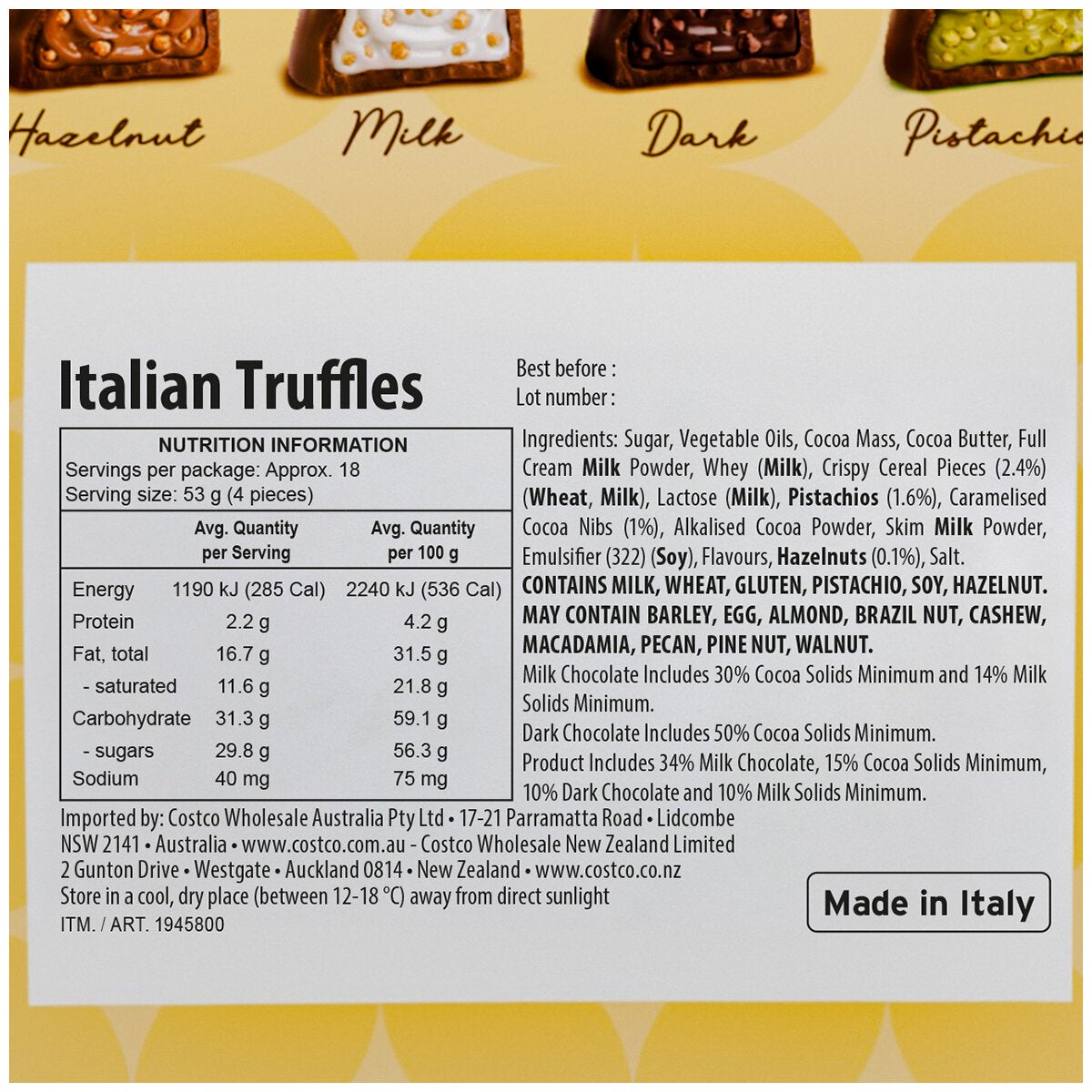 Witor's Italian Truffle Mix 1kg Witor's Italian Truffle Mix 1kg