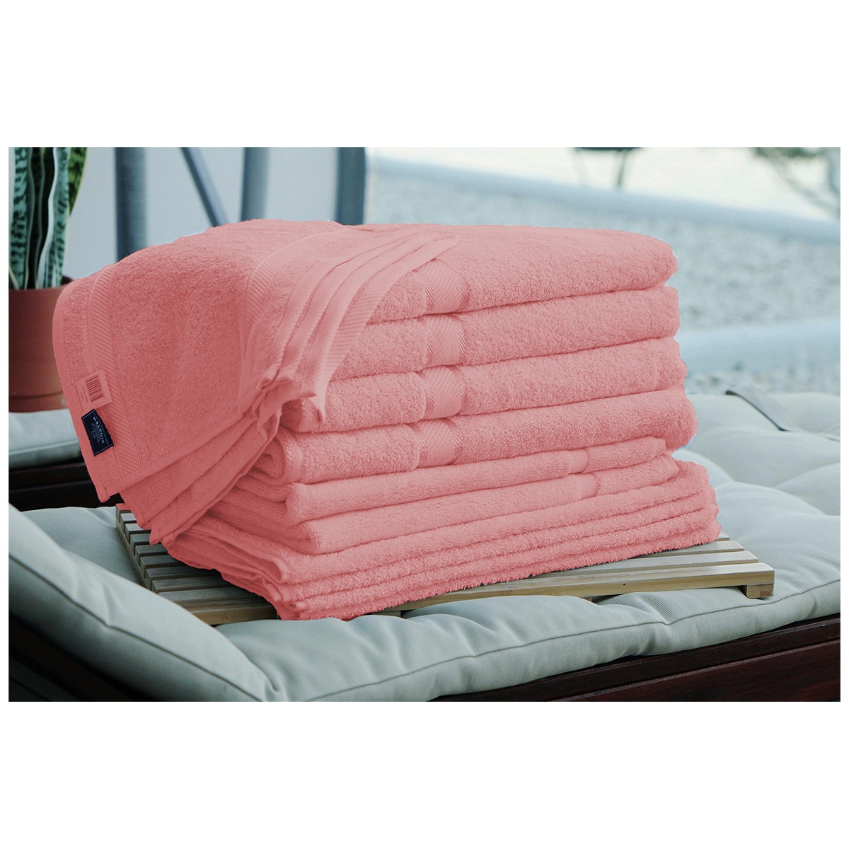 Kingtex Plain dyed 100% Combed Cotton towel range 550gsm Bath Sheet set 14 piece - Rust