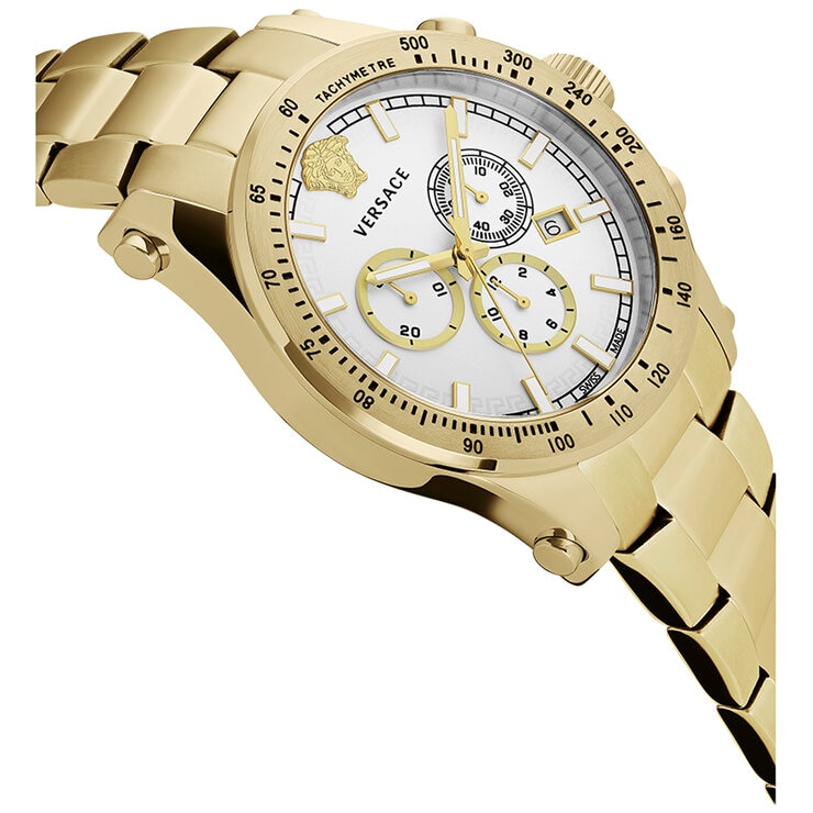 Versace Mens Sports Yellow Gold Tone Chronograph Watch VEV800619