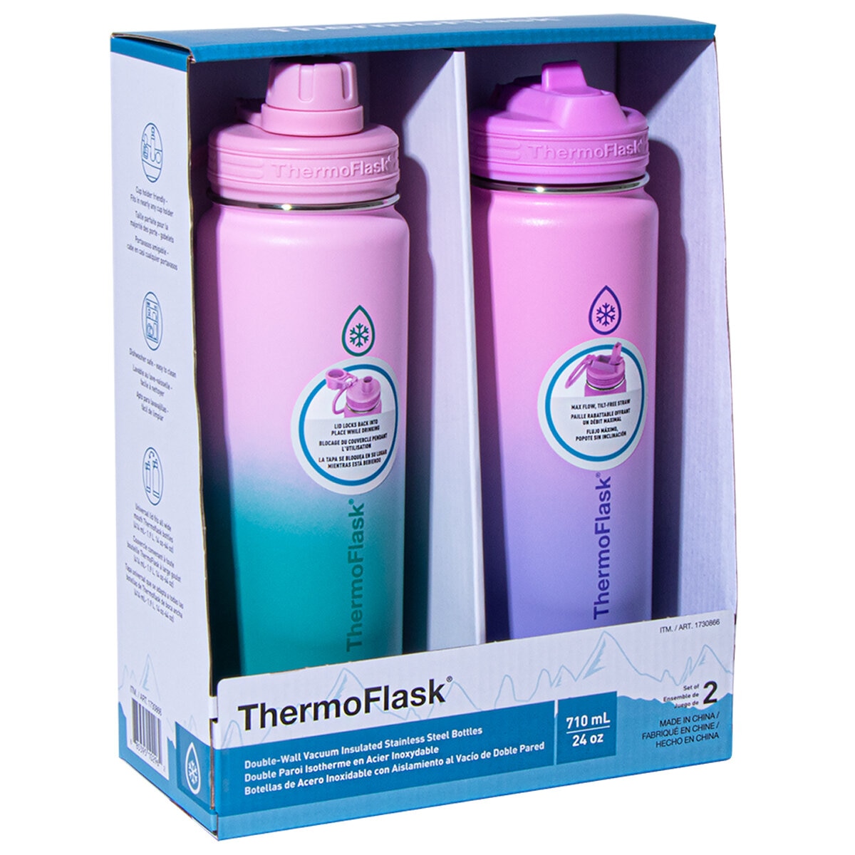 Thermoflask Ombre Stainless Steel 2 Pack 710ml Thermoflask Ombre Stainless Steel 2 Pack 710ml