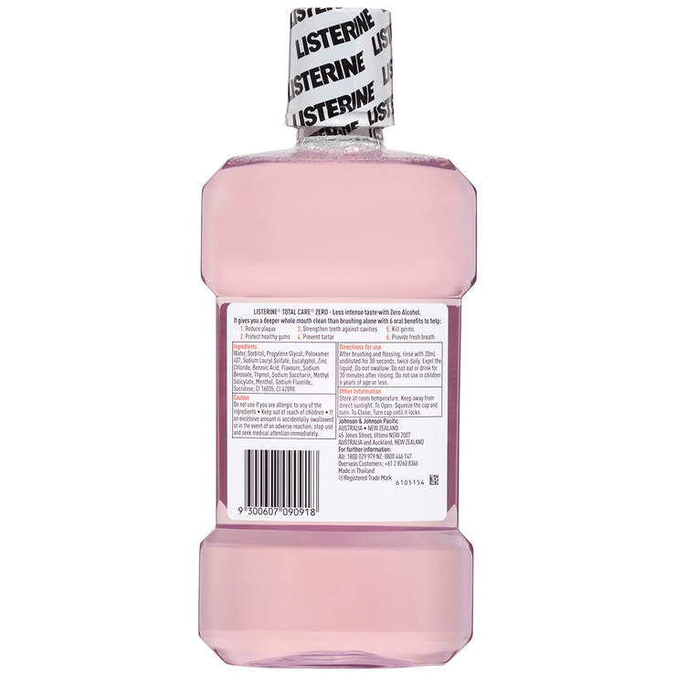 Listerine Total Care Zero Mouthwash 3 x 1L Costco Australia