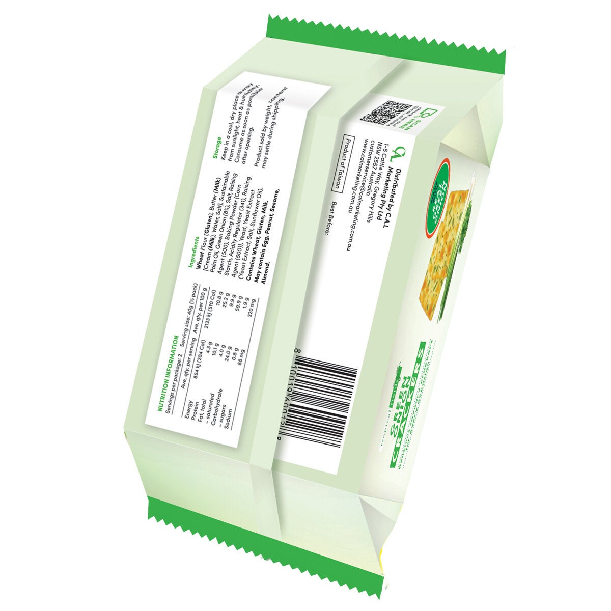 Tropical Fields Green Onion Crackers 9 x 80g