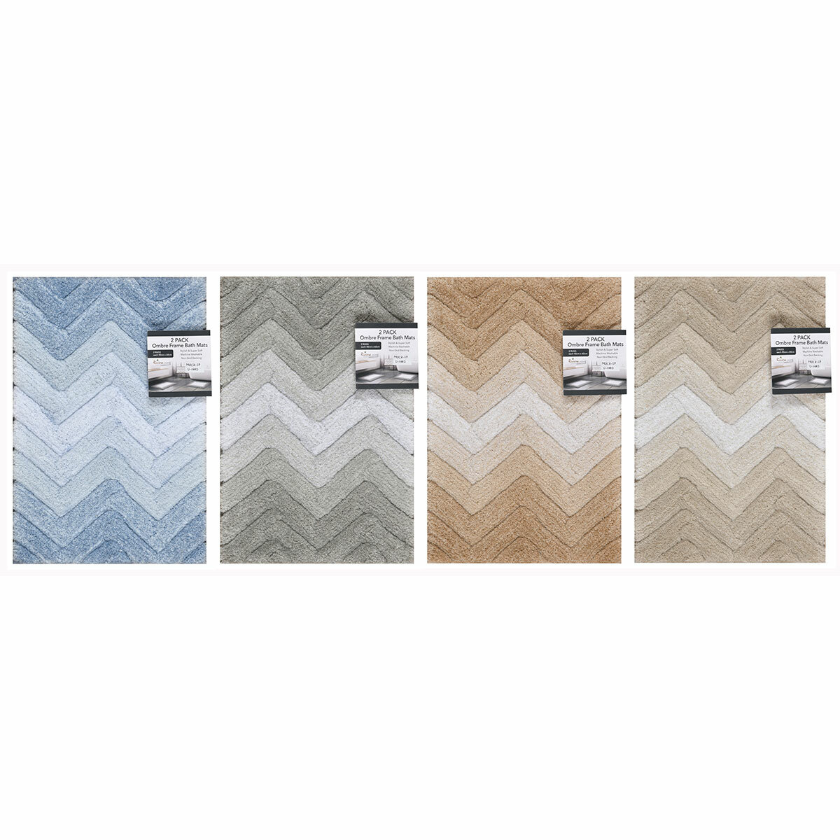 Riviera Homes Chevron Bath Mat 2 Pack