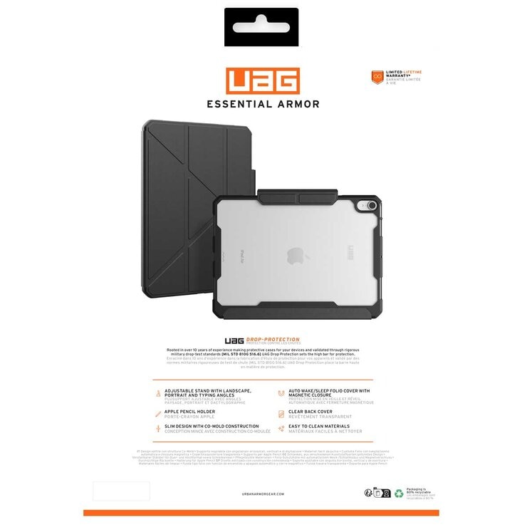UAG Essential Armor Apple iPad Air M2 6th Gen Folio Rugged Case Black 124474114040