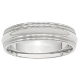 Platinum Mens Comfort Fit Milgrain Band