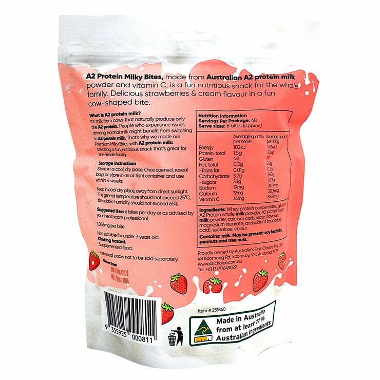 Ozi Choice A2 Milky Bites Strawberry & Cream - ETA ASAP