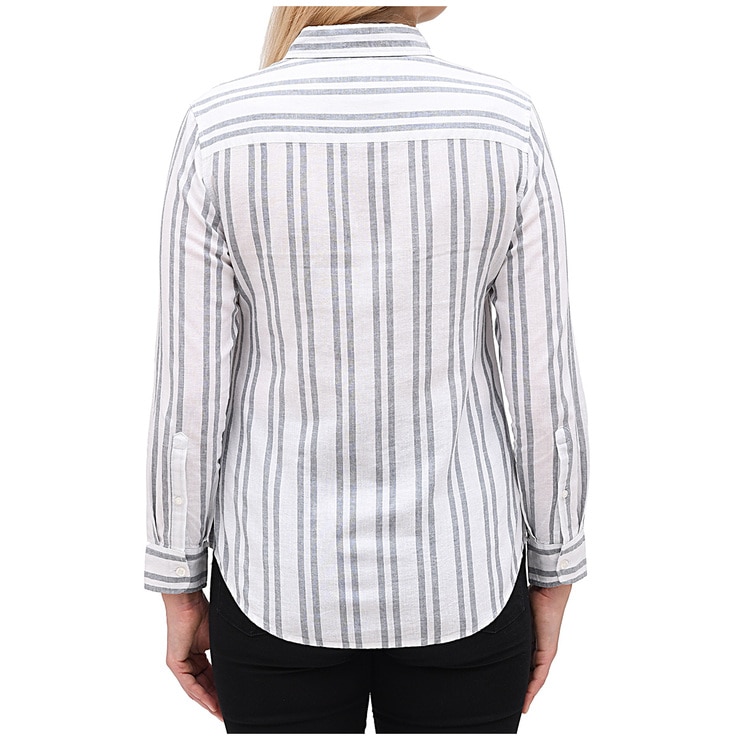 Jachs Girlfriend Women's Linen Shirt White & Grey | Costco Australia