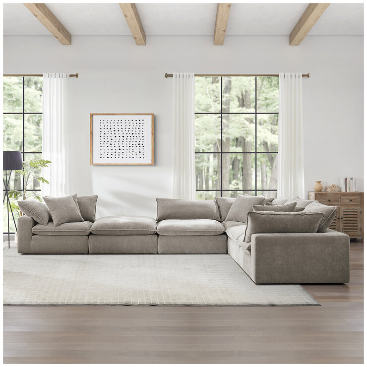 Aiden & Ivy 6 Piece Fabric Modular Sectional