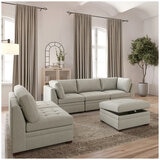 Thomasville 6 Piece Modular Fabric Sectional