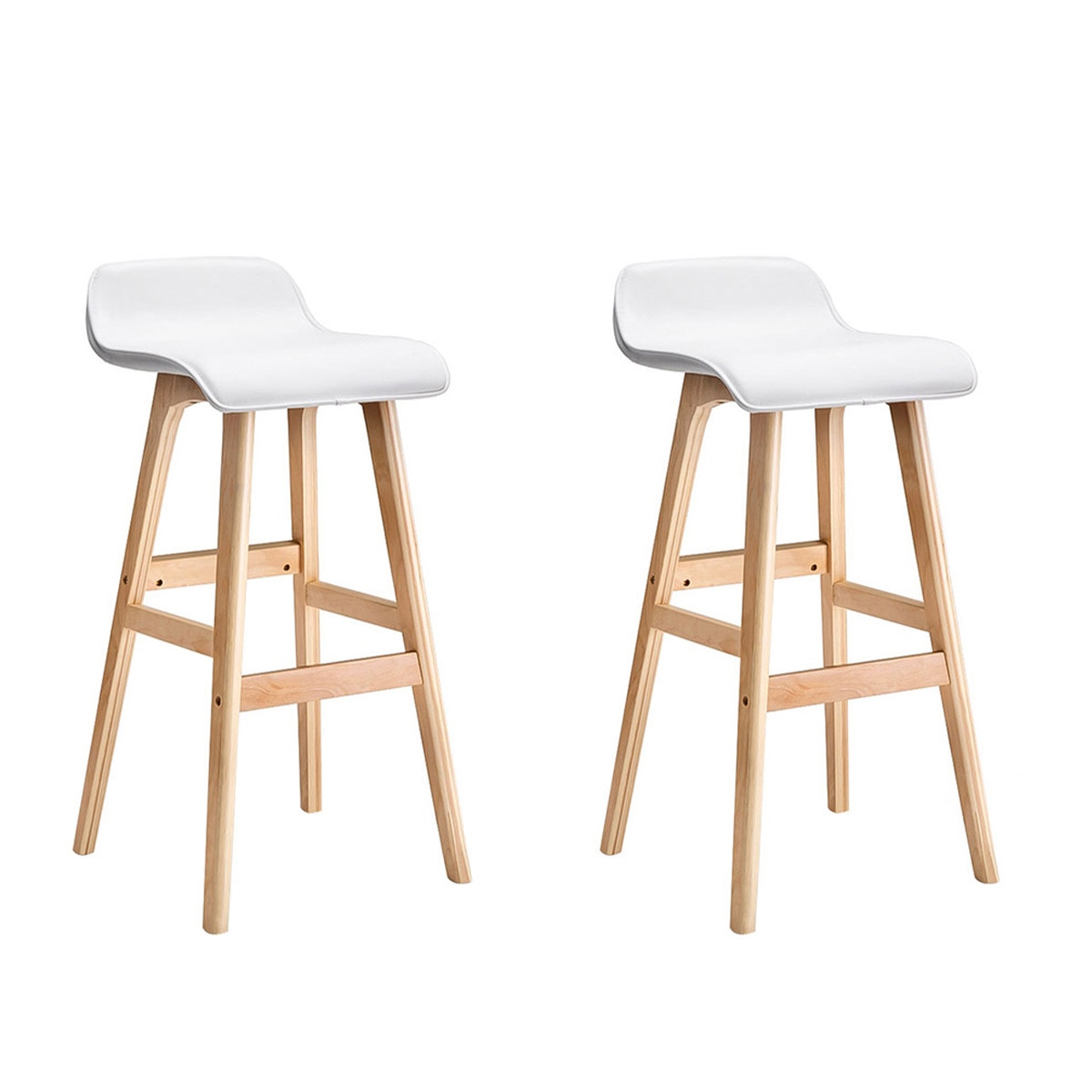 Artiss White 2PK Sliva Barstool