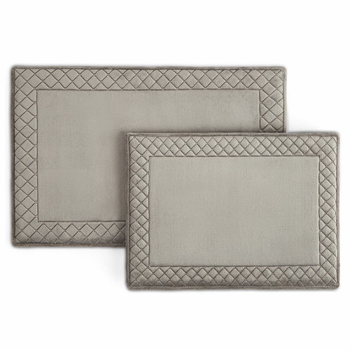 Town & Country Memory Foam Bath Rug 2 Pack Steeple Grey