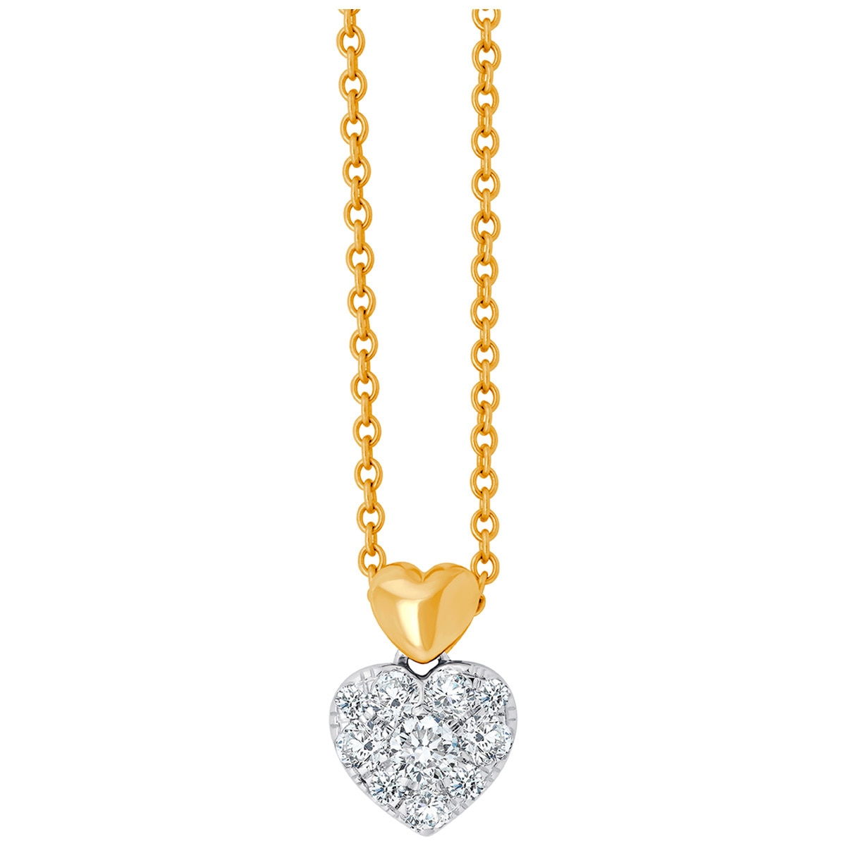 0.26ctw Diamond Double Heart Pendant