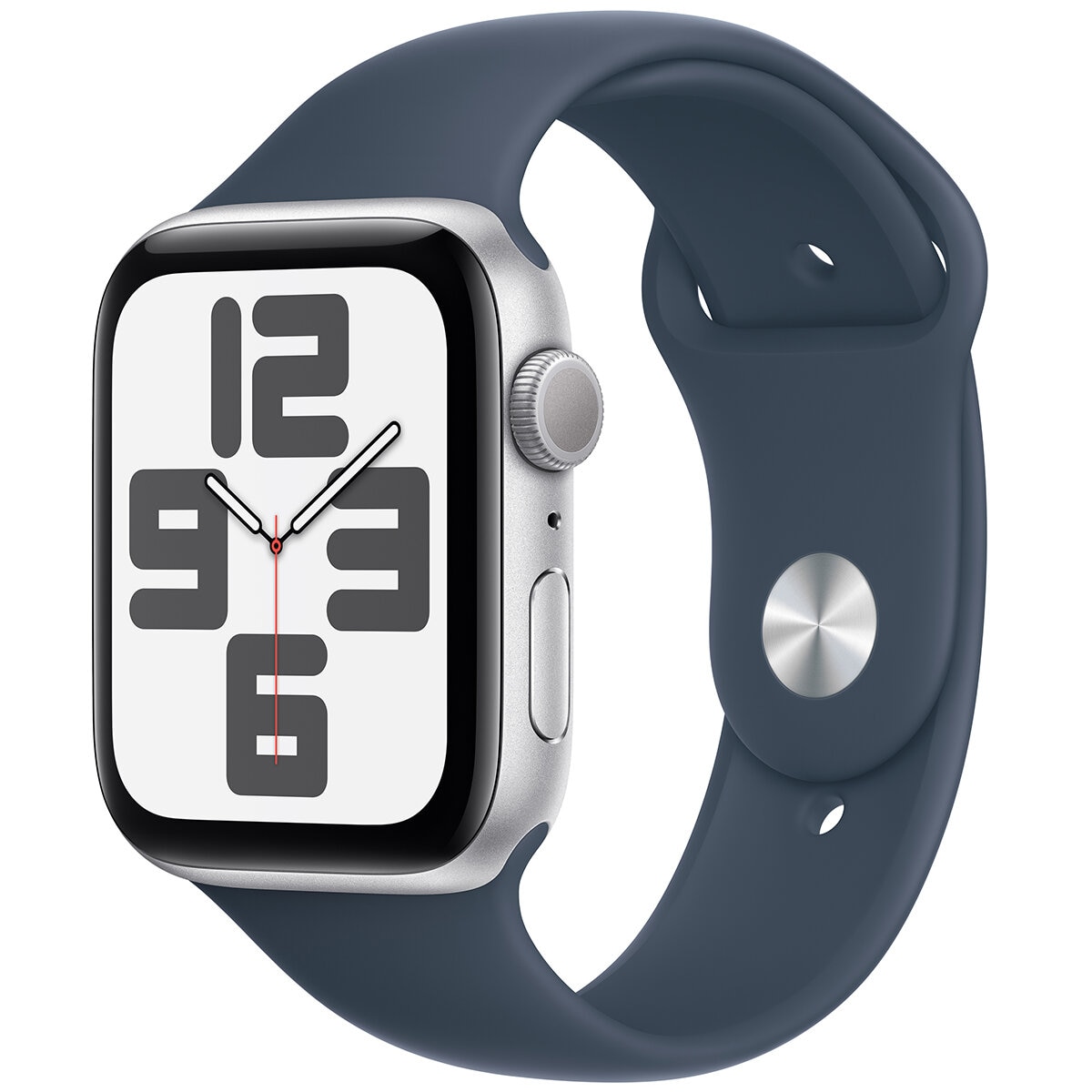 Apple Watch SE GPS 40mm Silver Aluminium Case with Storm Blue Sport Band - S/M