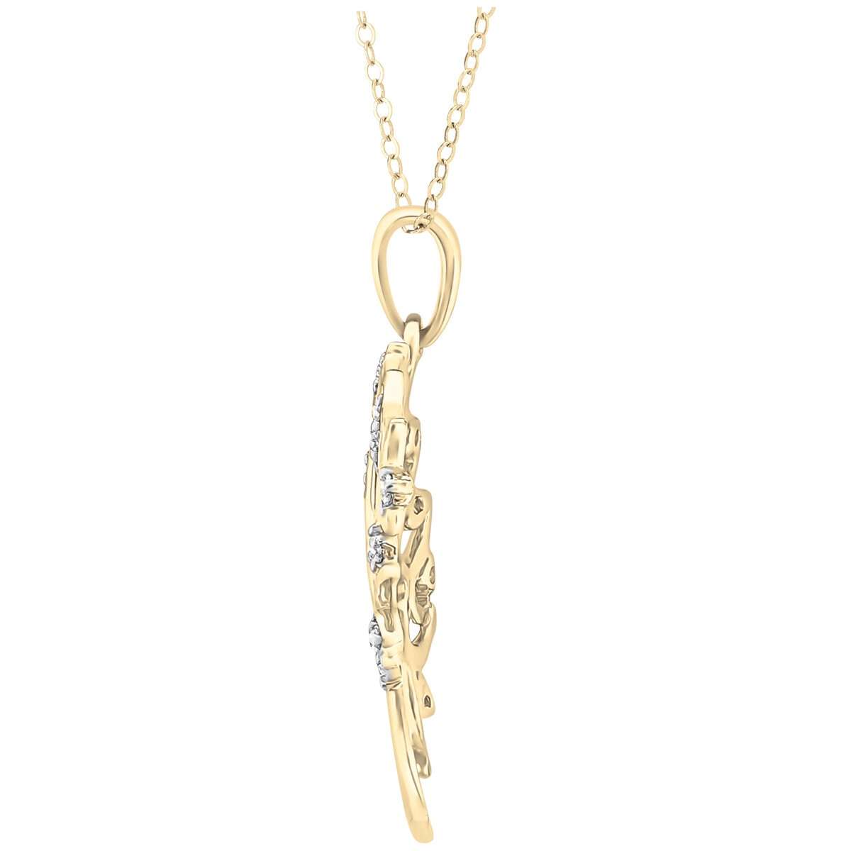 18KT Yellow Gold 0.15CTW Diamond Tree Pendant 20