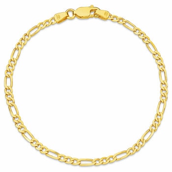 18KT Yellow Gold Figaro Bracelet 2.3g