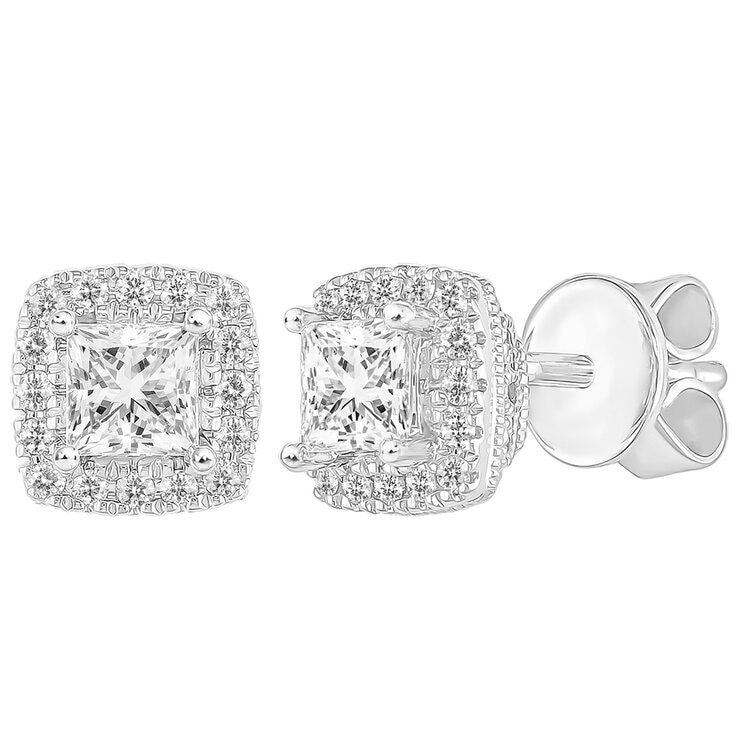 18KT White Gold 0.75ctw Diamond Stud Earrings 18KT White Gold 0.75ctw Diamond Stud Earrings