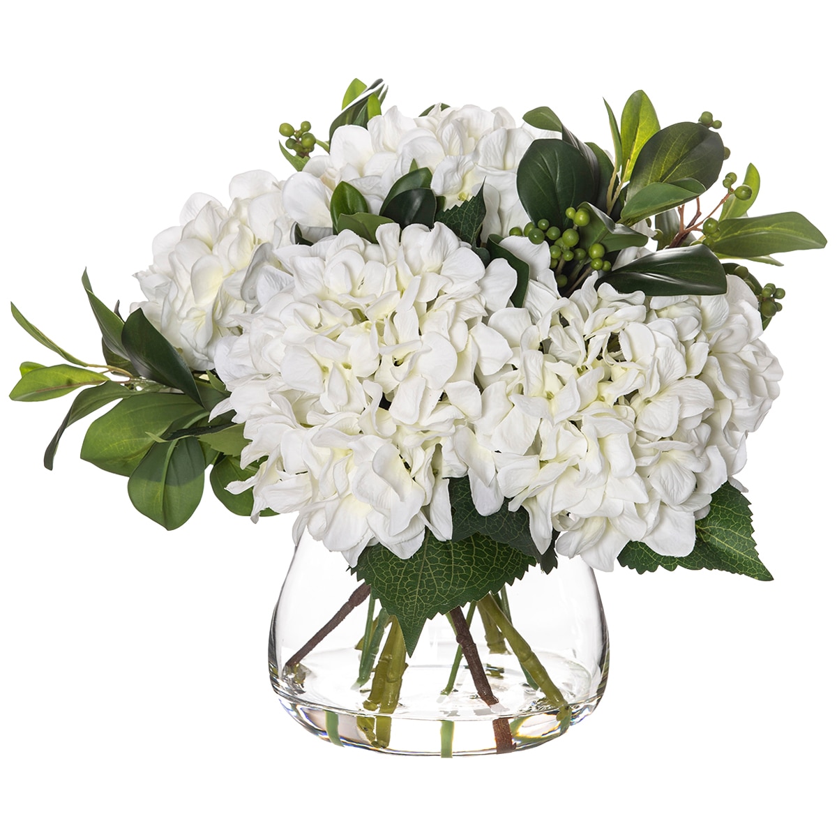 Image of Hydrangea berry white vase