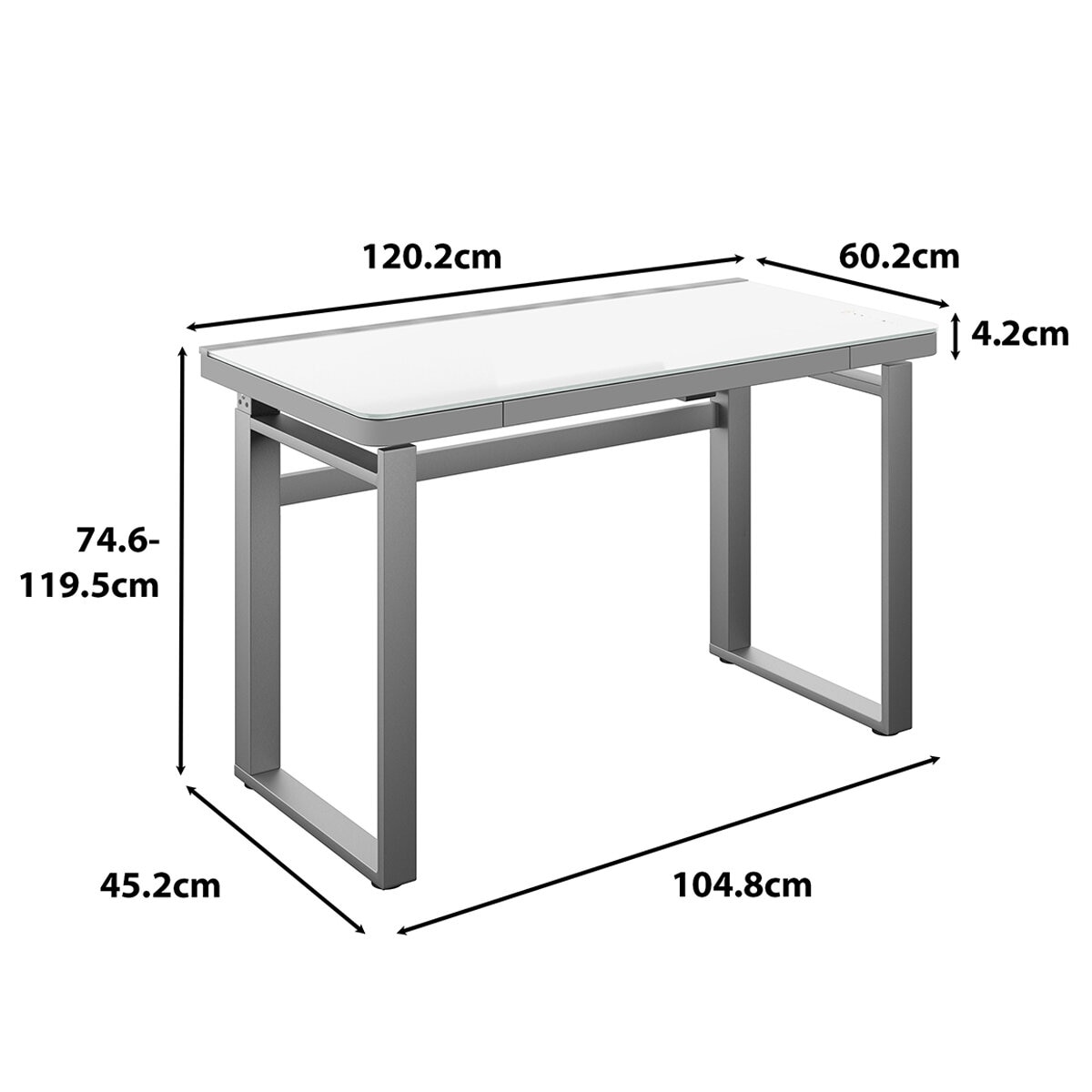 Tresanti Aurora Height-Adjustable Desk With LED Lighting