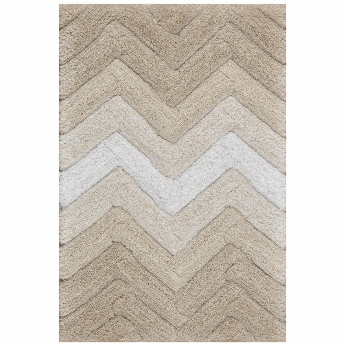 Riviera Homes Chevron Bath Mat 2 Pack Putty