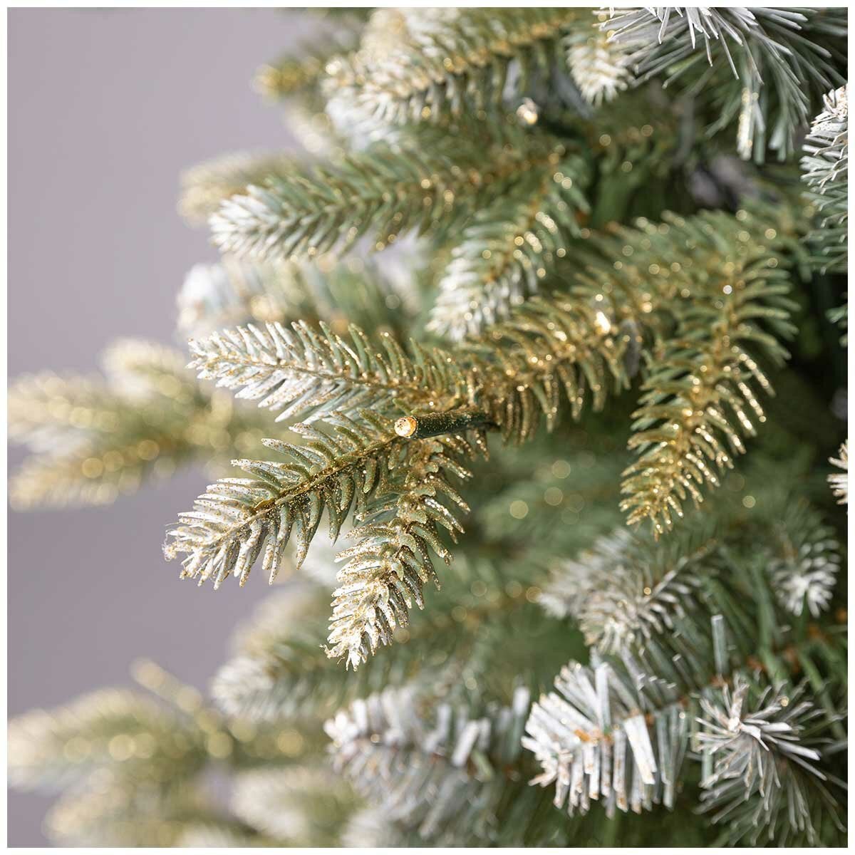 Pre-Lit Glitter Frosted Artificial Potted Christmas Tree 1.3m Pre-Lit Glitter Frosted Artificial Potted Christmas Tree 1.3m