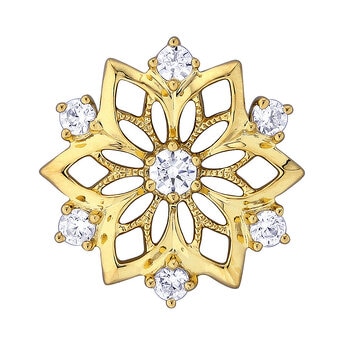 18KT Yellow Gold 0.25ctw Diamond Flower Pendant