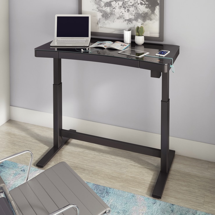 Tresanti Adjustable Height Desk with Wireless Charging Black Costco