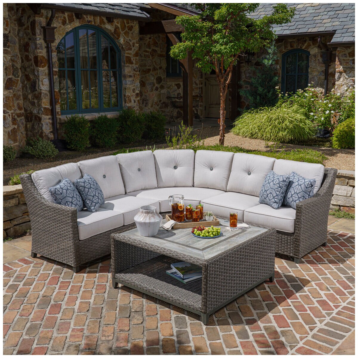 SunVilla Malibu Woven Sectional Set 4pc Costco Australia