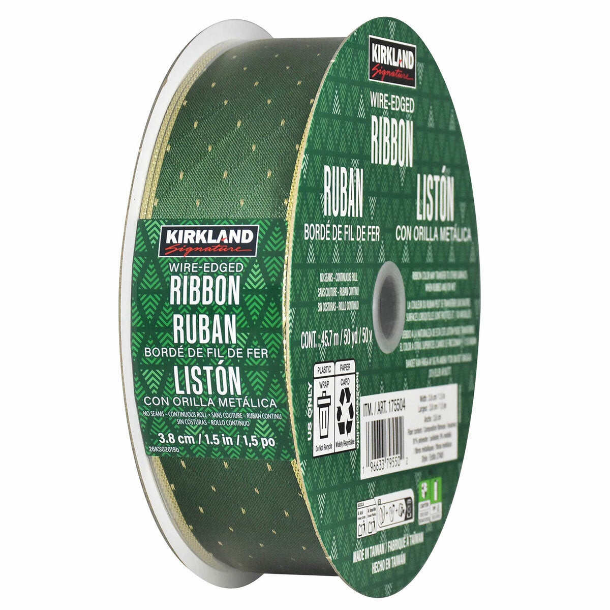 Kirkland Signature Wire Edged Holiday Ribbon 45.7m Kirkland Signature Wire Edged Holiday Ribbon 45.7m