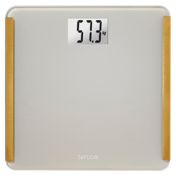 Taylor Bathroom Scale Gold Tone With Battery