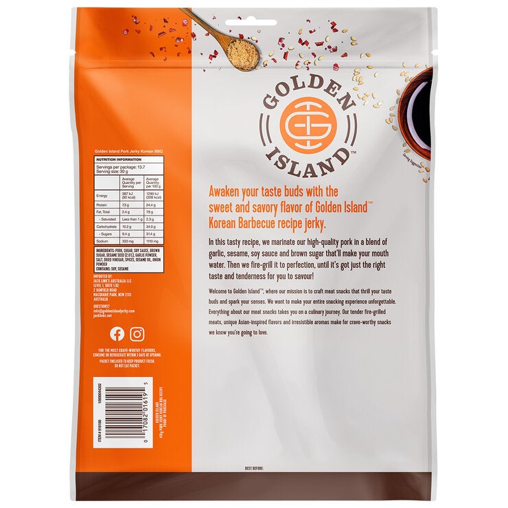 Golden Island Korean BBQ Pork Jerky 410g