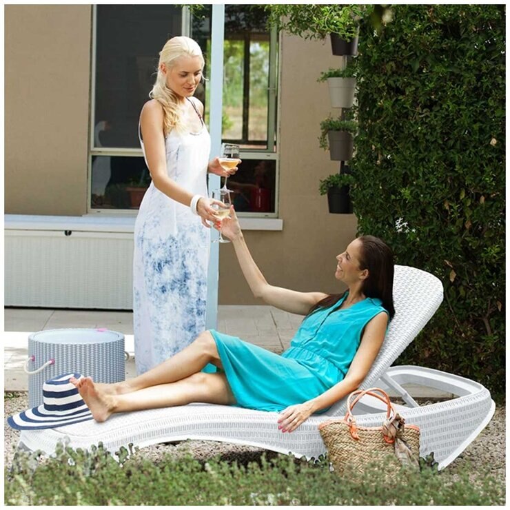 Keter Atlantic Sun Lounger White Set 2 Piece Keter Atlantic Sun Lounger White Set 2 Piece