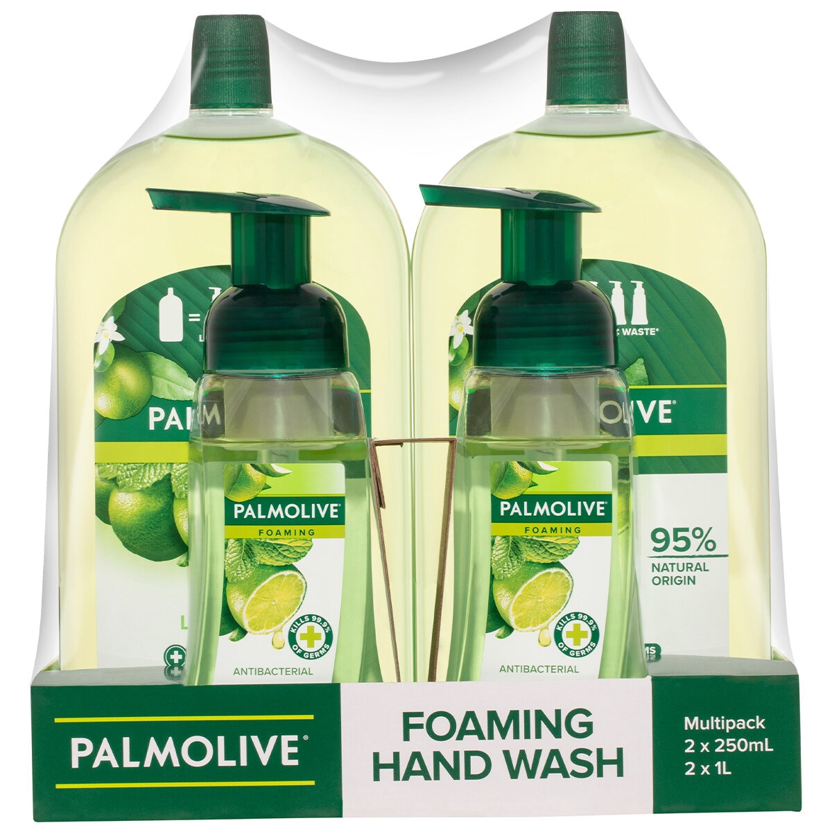 Palmolive Foaming Hand Wash 2x250ml Pump + 2x1L Refill