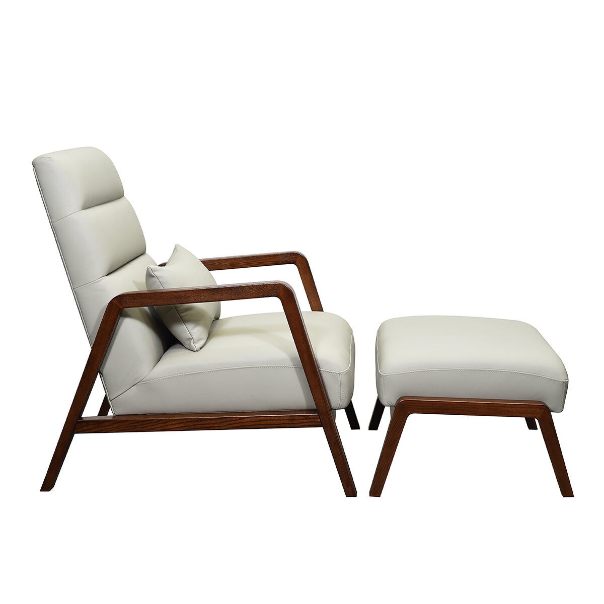 Moran Norfolk Accent Chair and Ottoman, Capital Leather
