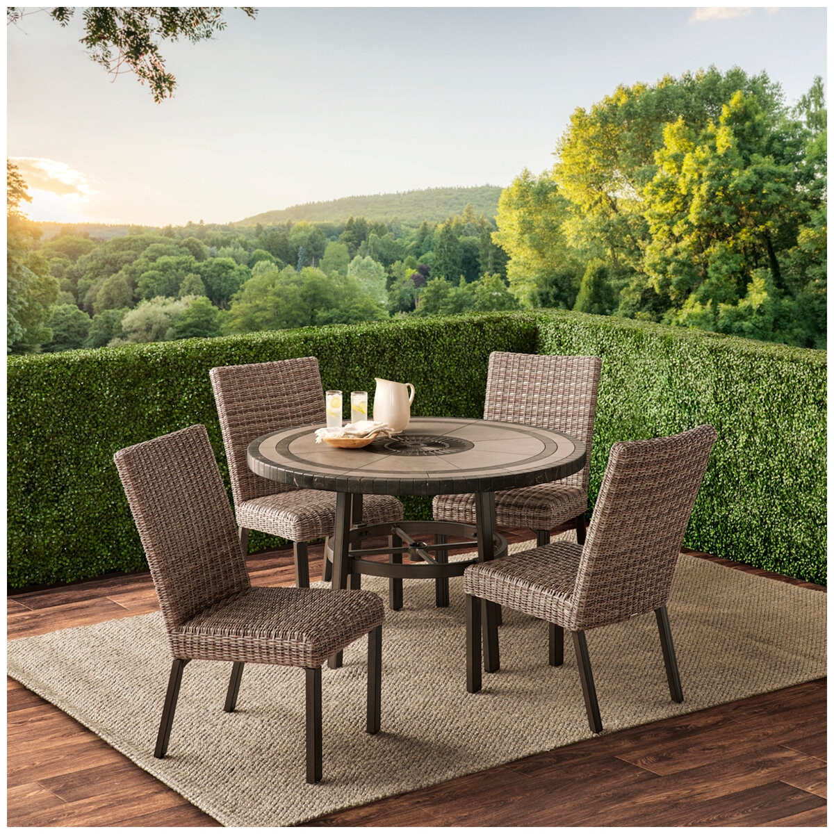 Agio Anderson 5 Piece Woven Dining Set