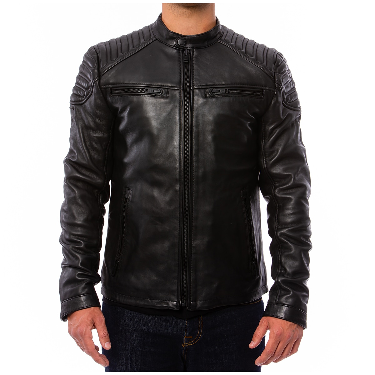 havik Hervat grijnzend Superdry New Hero Leather Racer Biker Jacket In Black Online Sale, UP TO  53% OFF