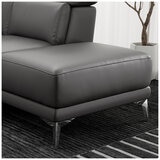 Valencia Pista Leather Reclining Sectional Lounge Right Chaise Grey Valencia Pista Leather Reclining Sectional Lounge Right Chaise Grey
