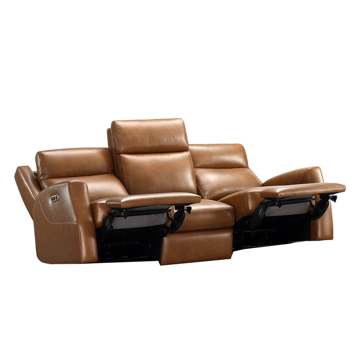 Simon Li Leather Power Reclining Sofa