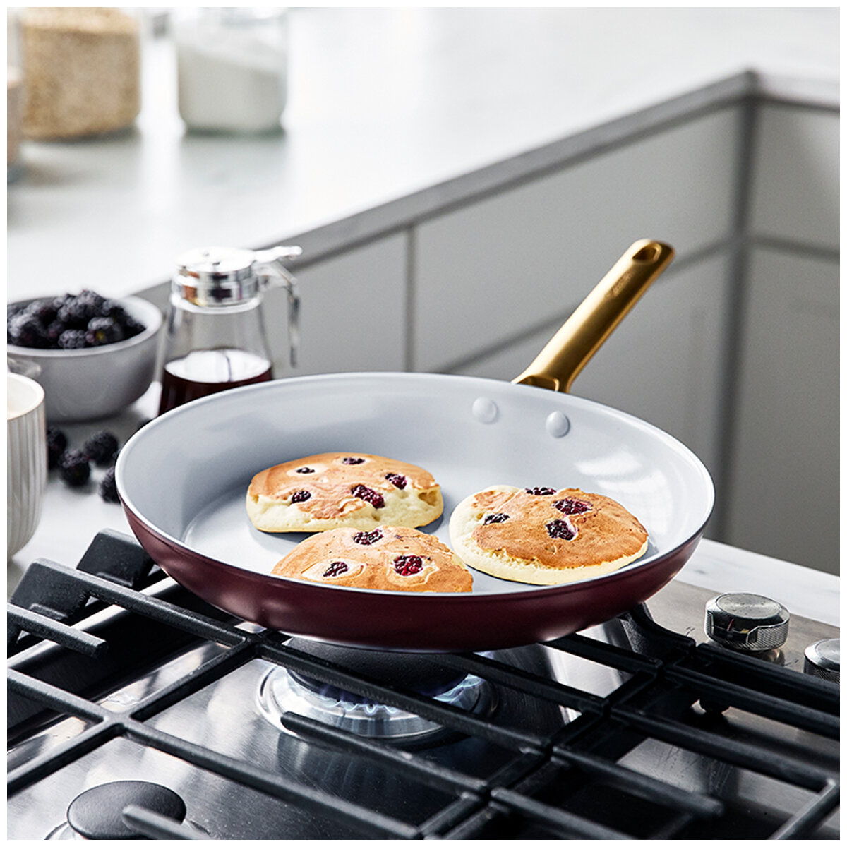 GreenPan Ceramic Non-Stick Frypan 2 Piece Set 26cm And 30cm Choc Truffle