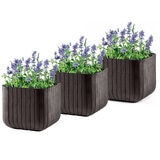 Keter Cube Planter Small Brown 3 Pack