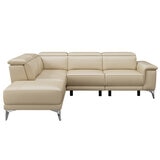 Valencia Pista Leather Reclining Sectional Lounge Left Chaise Beige Colour