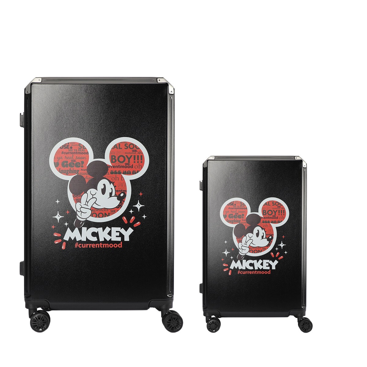 Disney Mickey 2 Piece Luggage Set Black