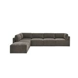 Thomasville 6PC Fabric Modular Sectional with Ottoman Grey