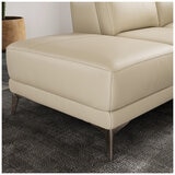 Valencia Pista Leather Reclining Sectional Lounge Left Chaise Beige Colour