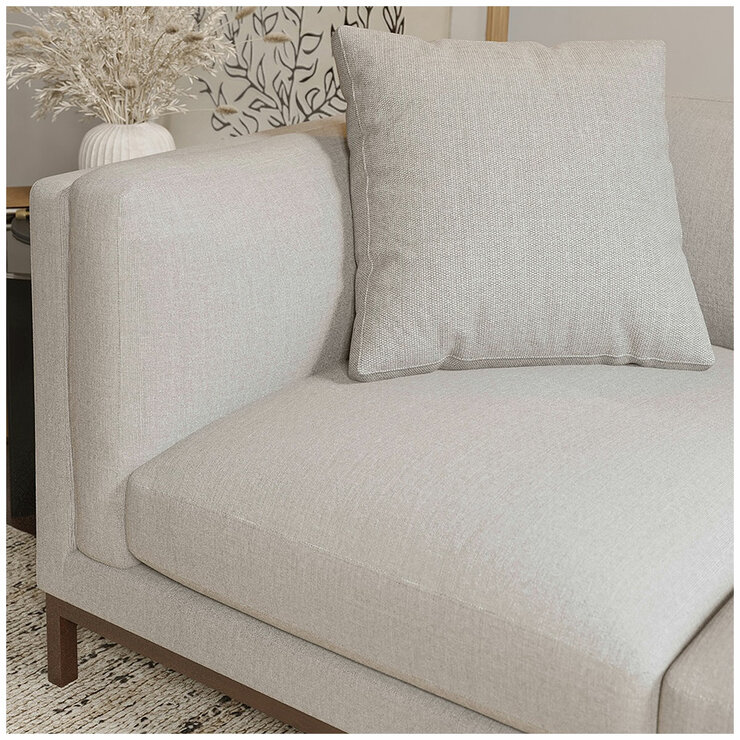 Valencia Bergen Fabric Sectional Lounge Right Chaise Beige