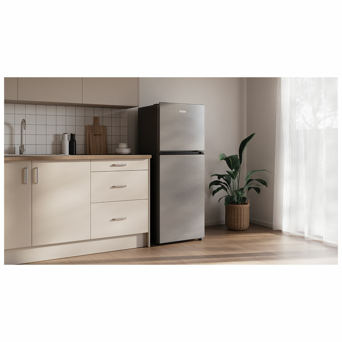 Haier 208L 300 Series Refrigerator Top Freezer Satina HRF210TS Haier 208L 300 Series Refrigerator Top Freezer Satina HRF210TS