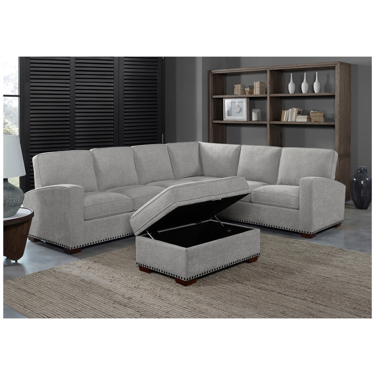 Thomasville 3 Piece Fabric Sectional with Ottoman Costco Australia