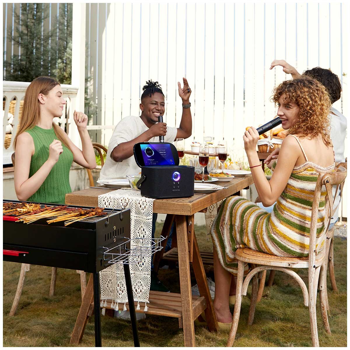 Ikarao Shell S2 Portable 140W Karaoke Speakers with 8 Inch TouchScreen Display IK-Shell-S2