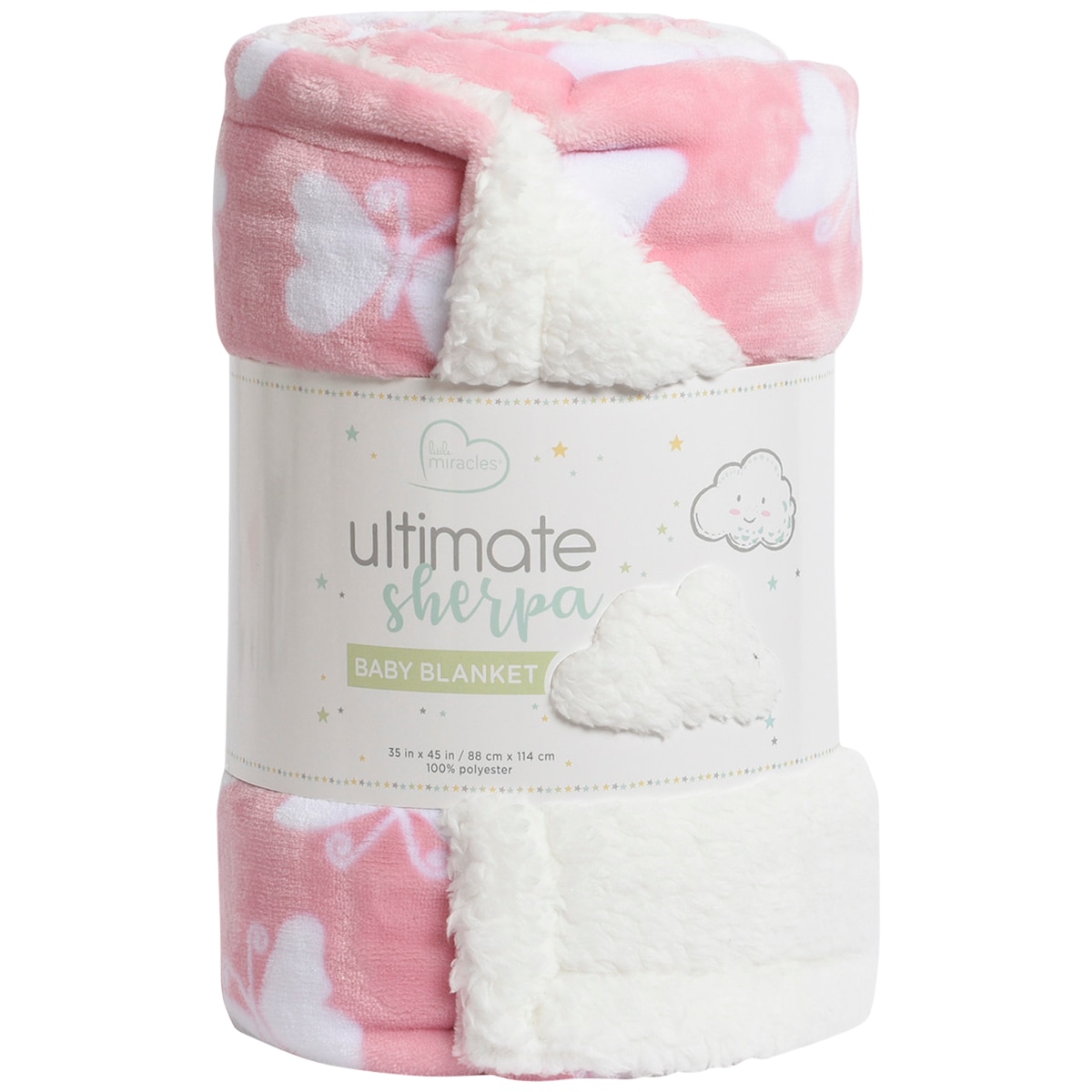 Little Miracles Ultimate Sherpa Baby Blanket Pink Costco Australia