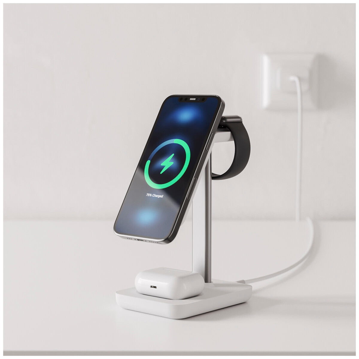 Journey MagSafe Compatible 3-in-1 Wireless Charging Stand JMS31SWH_COSTCO