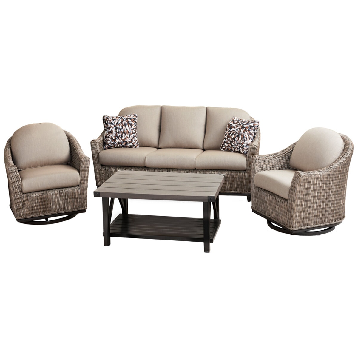 Agio Amelia Woven 4 Piece Deep Seating Set